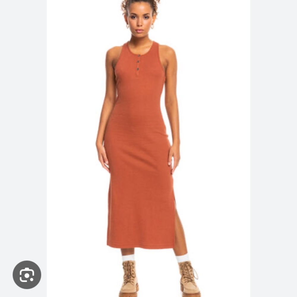 Roxy Moon Glow Sleeveless Rust Dress